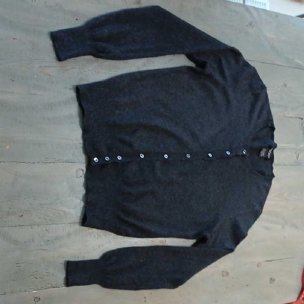 Lord & Taylor Charcoal CashmereCardigan